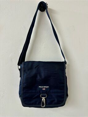 Polo by Ralph Lauren Navy Canvas Crossbody Messenger Bag